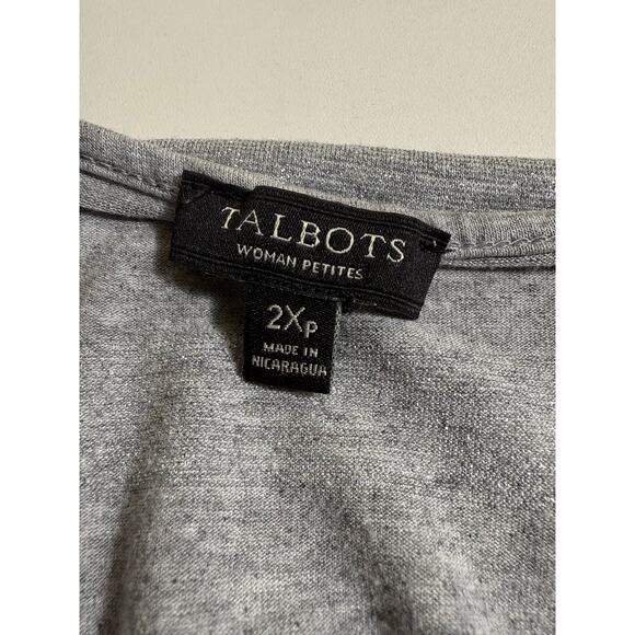 Talbots Women Top Grey Metallic Shimmer Long Sleeve 2XP - Picture 3 of 7